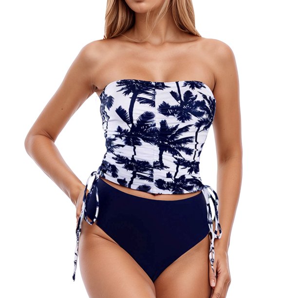 MKLEKYY Traje De Baño Mujer Natacion 2025 Women'S Solid Color Tank Top Sexy Bikini Two Piece Set Swimsuit