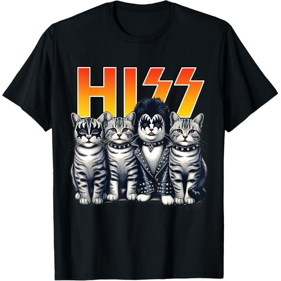 Cute Hiss Cats Rock T-Shirt – Fun Music Cat Lover Graphic Tee for Kitten Fans