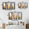 thumbnail image 4 of Designart "Floral Window Display Nature s III" Floral Window Framed Wall Art Set Of 3 - Red Window Frame Gallery Wall Set For Home Decor, 4 of 7