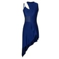 thumbnail image 3 of DPOIS Women Sleeveless Lyrical Dance Costume Modern Contemporary Dance Dress Navy Blue L, 3 of 7