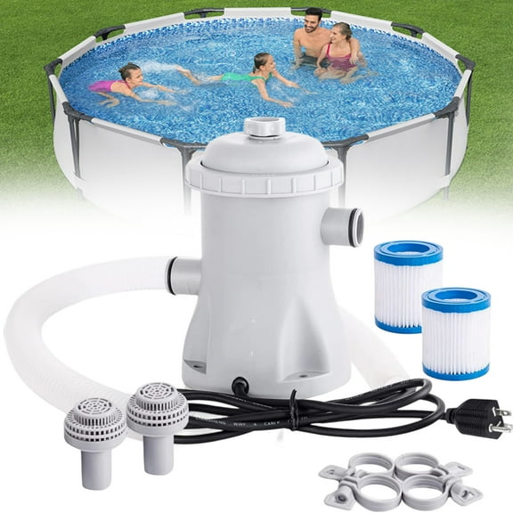 Above Ground Pool Filter Pump 330GPH - Dual-Cartridge System with Replaceable Filters, ConnectCreating a steady flow of clean, clear, and hygienic water in your swimming pool.