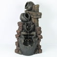 thumbnail image 2 of Luxen Home Resin Rustic Cascading Pots Outdoor Fountain, 2 of 7