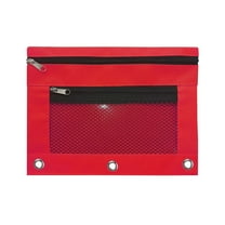 SLYNSHome 2 Pcs - Pencil Case Bulk Pencil Zipper Pouch for Classroom 2 Compartments Pen Holder Bags Pencil Boxes Toiletry Bag for Office Bookstore Bookshop (Red)