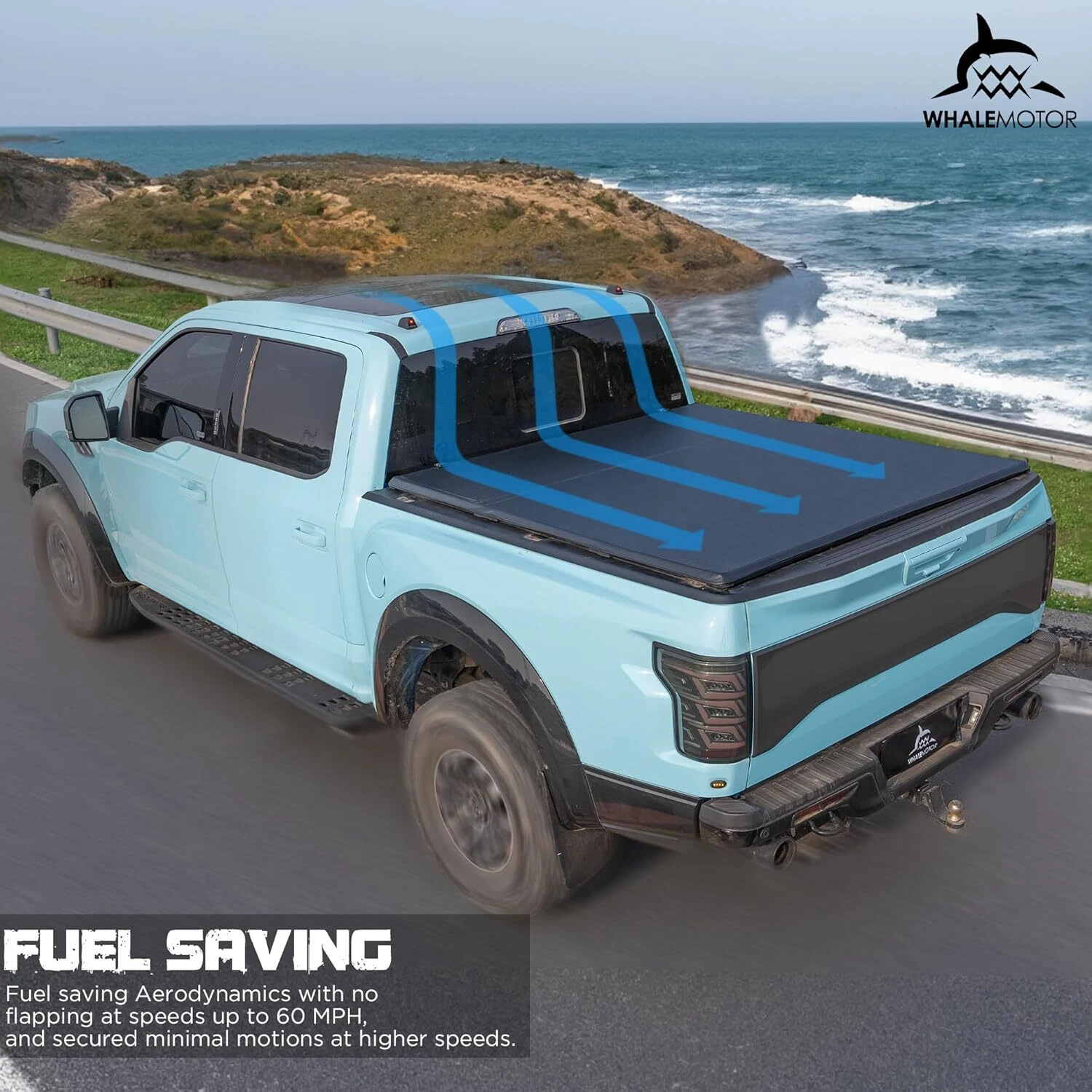 WHALEMOTOR Truck Bed Tonneau Cover Compatible with Ford Super Duty 6.8 ft Standard Box, 1999-2026 F250 F-250 F350 F-350, Soft Folding Style(Quad Fold)