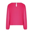 thumbnail image 3 of XuJwPNcy Women's Long Sleeve Blouse Tops Round Neck Fashion Solid Casual Loose Shirts Work Office Blouse Top, 3 of 4