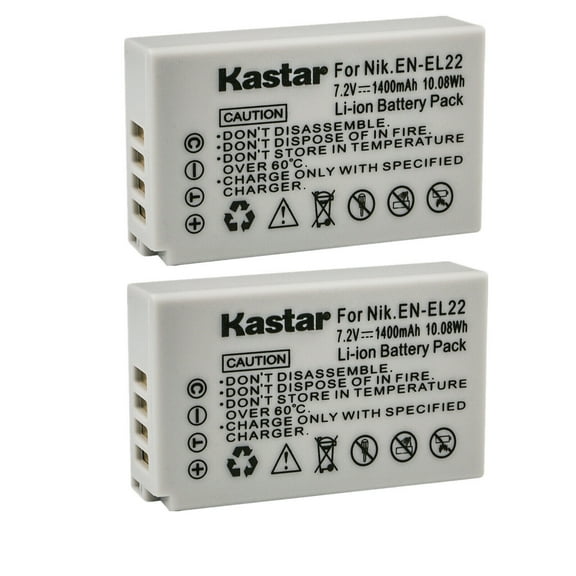 Kastar 2-Pack EN-EL22 Battery Replacement for Nikon EN-EL22 ENEL22 Battery, MH-29Charger, Nikon 1 J4 Digital Camera, Nikon 1J4 Digital Camera, Nikon 1 S2 Digital Camera, Nikon 1S2 Digital Camera