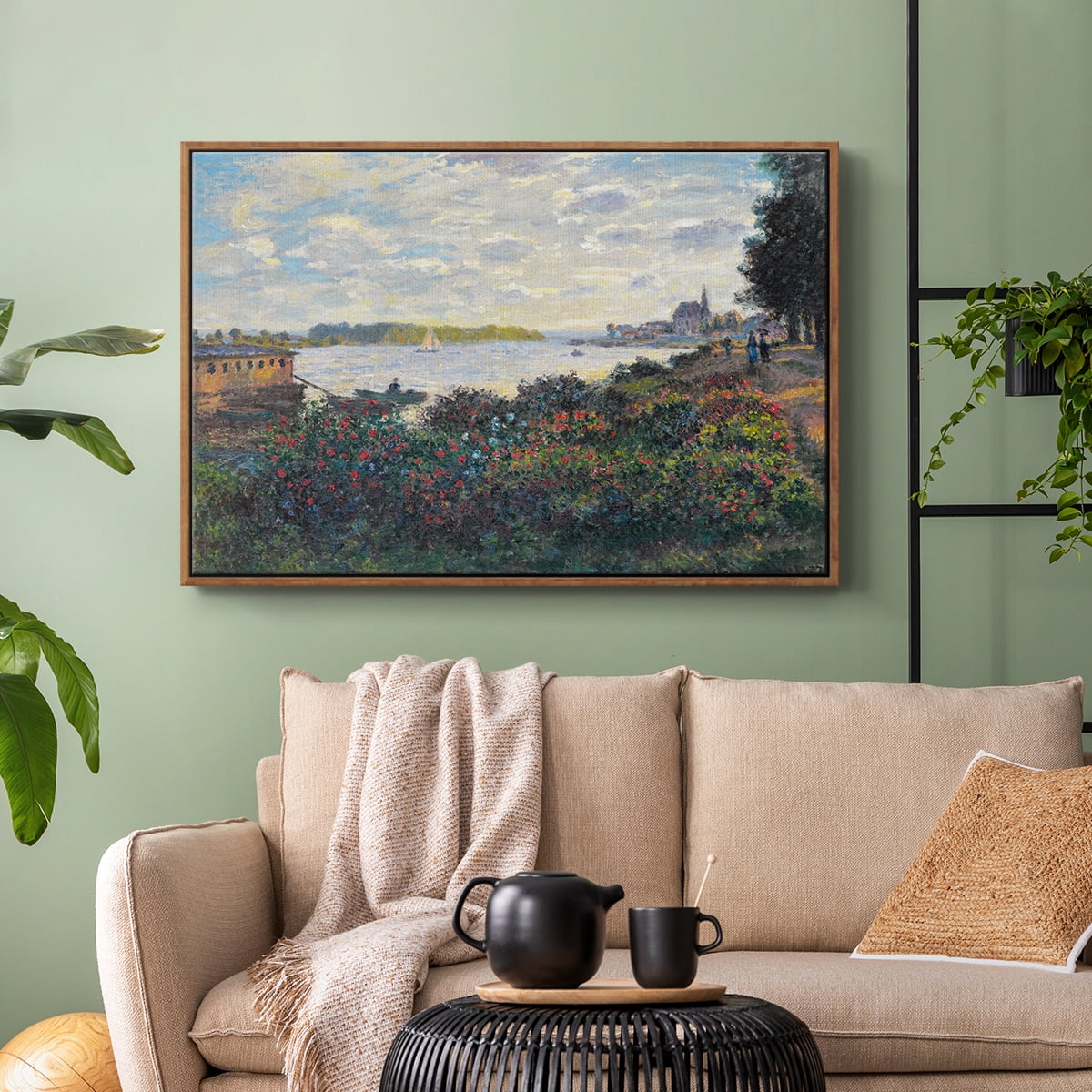 Vintage Landscape-CII By Wexford Home Framed in Walnut Wood Gallery Wrapped Canvas 27 in. x 41 in.