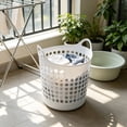 thumbnail image 5 of Twfbrm Plastic Laundry Basket, 12x16 Inch Portable Breathable Laundry Hamper with Handles, Ventilation Durable Storage Container Organizer for Bedroom, Apartment, Dorm, Home, Laundry Room, 5 of 6