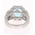 thumbnail image 5 of HeartsAndYou 4ct Natural Aquamarine & Diamond Ring Art Deco Cluster 100% 14k SOLID White Gold, 5 of 9
