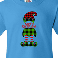 thumbnail image 4 of Inktastic Merry Christmas Elf in Red and Green Plaid Youth T-Shirt, 4 of 5
