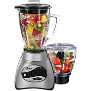 Oster Classic Series 16-Speed Blender Plus Food Chopper, Glass Jar, Brushed Nickel