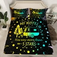 thumbnail image 2 of Manfei Happy Camping Rv Twin Sheet Sets,Boho Sun Moon Twin Fitted Sheet,Galaxy Starry Night Flat Sheet For Teens,Ultra Soft Home Decor,3pcs, 2 of 7