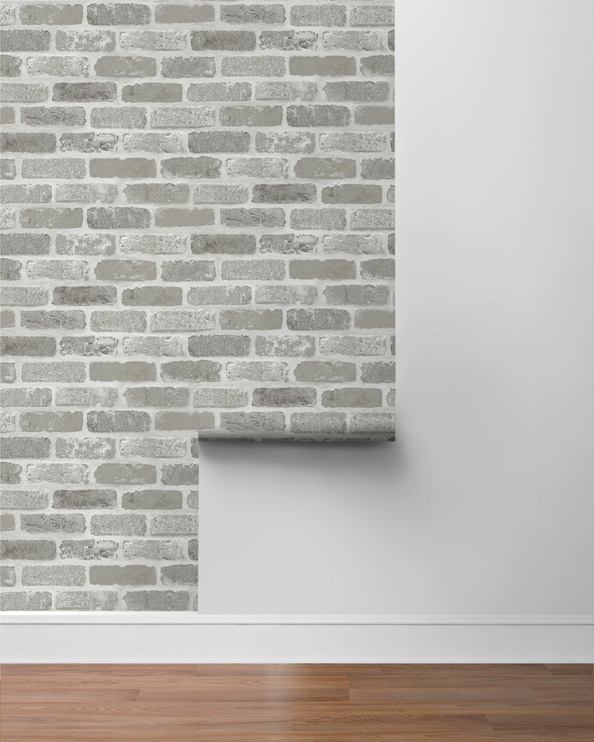 NextWall  Washed Brick Peel and Stick Removable Wallpaper Pumice Stone