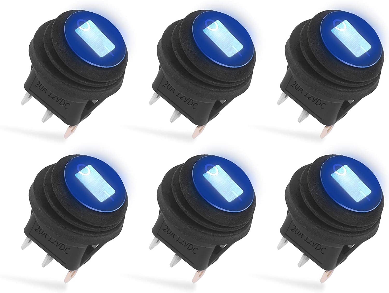 5Pcs 12V 20A Rocker Toggle Switch with Cover SPST ON/OFF for Car Truck Boat 