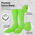 thumbnail image 2 of ODD SOX Basix Green Highlighter Tonal Crew Socks – Large – Soft Cotton Blend Cushioned Athletic, 2 of 5