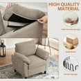 thumbnail image 3 of Soscana Accent Chair with Storage Side Pockets for Living Room Bedroom Apartment Office Studio, Single Chair Armchair,Beige, 3 of 8