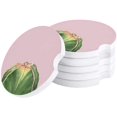 thumbnail image 1 of RYLABLUE Green Cactus Plant Pink Set of 4 Car Coaster for Drinks, Absorbent Ceramic Stone Coasters Cup Mat with Cork Base for Home Kitchen Room Coffee Table Bar Decor, 1 of 5