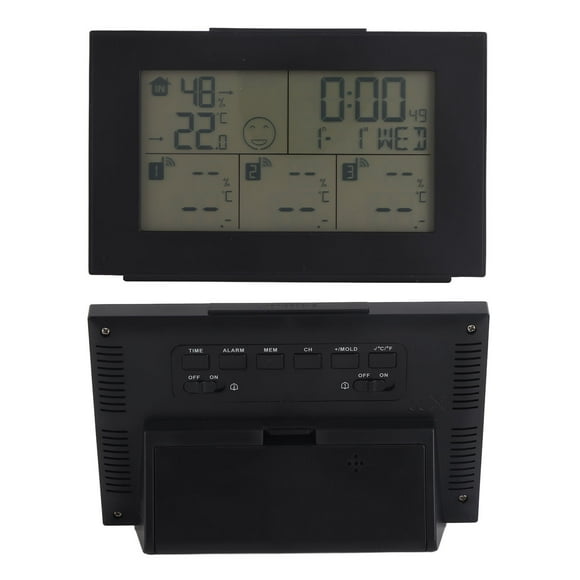Weather Clock, 12 24 Hour Format 3 Channels Weather Clock For Indoor