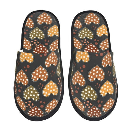 Balery Heart Slient Indoor Furry Fleece Comfort House Shoes Soft Non-Slip Home Shoes Cotton slippers House Slippers-- Large