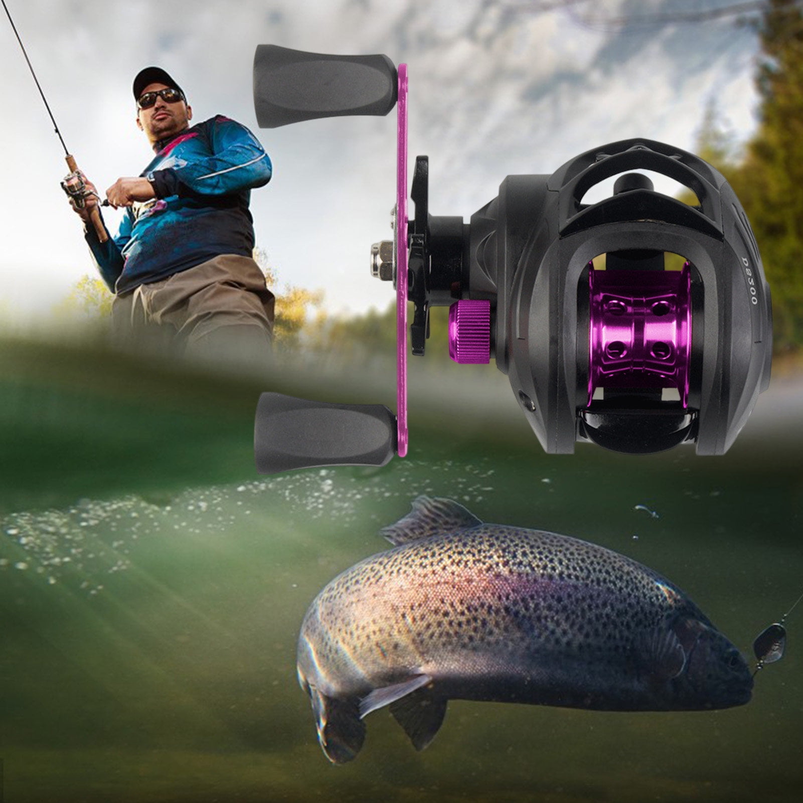 Sportteer Baitcasting Reel Fishing Reel Spinning Reel Multigear Adjustable Precise Control Long Throw High Strength Strong Bearing Angling Reel