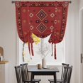 thumbnail image 3 of Red Boho Tie Up Curtains for Windows, Adjustable Balloon Window Shades, Country Tribe Ethnic Geometric Stripes Art Kitchen Window Treatments Farmhouse Short Curtains with Rod Pocket 42"x45", 3 of 8