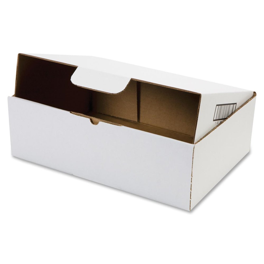 Duck SelfLocking Mailing Box, 13 in. x 9 in. x 4 in., White, 25Count