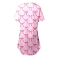 thumbnail image 7 of XIAONU Women's V-Neck Short-Sleeve Nightshirt Curved-Hem Cozy Bedroom Sleep Dress, 7 of 7