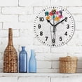 thumbnail image 3 of Yayeee 10" Wall Clock Battery Operated Quartz Round Silent Non-Ticking Home Decor,Colorful Flower, 3 of 6