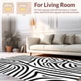 thumbnail image 2 of ODIKA 6' Machine Washable Non-Slip Area Rug, Wild Savanna Series Classic Zebra Stripe Motif High Traffic Rug, Black, 310967, 2 of 5