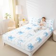 thumbnail image 3 of Erosebridal Girly Cute Bowtie Queen Sheet Sets,Blue Bowknot Ribbon Bed Set For Kids 4-Piece, 3 of 6