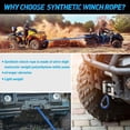 thumbnail image 4 of Synthetic Winch Rope Winch Line Cable Rope 1/4 Inch X 50 Feet UV for UTV ATV Winch Truck Supplies Blue, 4 of 7