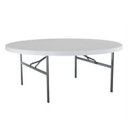 Lifetime 72 inch Round Table, Indoor/Outdoor Commercial Grade, White Granite (22673)