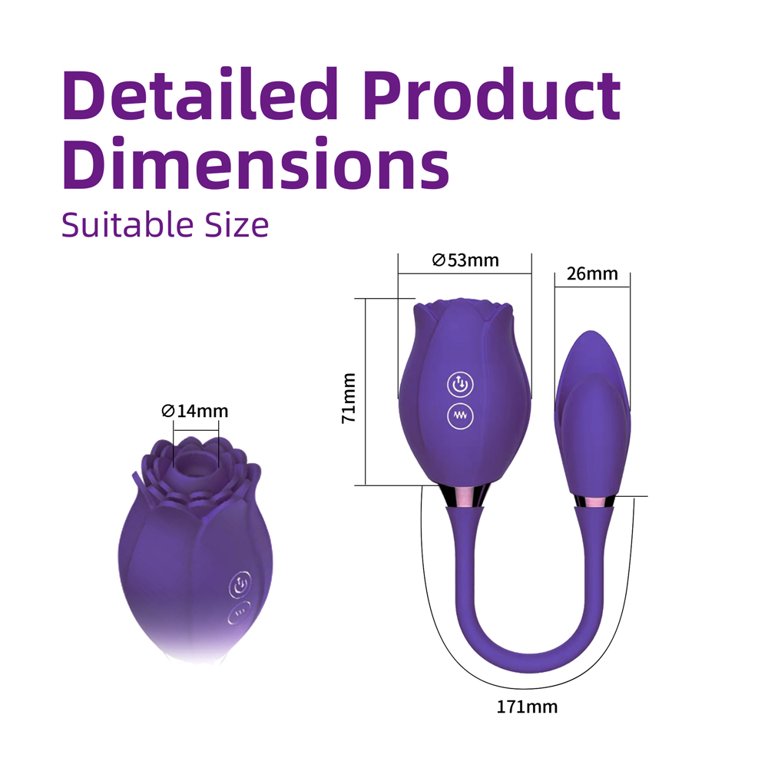 OCTMOM Rose Toy for Women, 3 in 1 G-spot Vibrators with Dildo Vibrating  Ball for Couples Adult Pleasure Stimulation, Purple