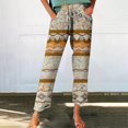 thumbnail image 2 of yunLCZ Women's Wide Leg Pants Boho Women's Linen Pants With Petite Summer Beachwear Lightweight Elastic Waist Pants Business Work Casual Pants, 2 of 4