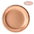 thumbnail image 3 of 8pcs/ Set Paper One-off Disposable Plate Dish Outdoors Travelling Barbecue(7in, Rose Golden), 3 of 8
