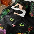thumbnail image 4 of Castle Fairy Kids Teens Adults Kawaii Black Cat Bedding Comforter Set 7 Pieces,Chic Floral Flowers Full Bedding Set Lightweight,Vintage Aesthetics Fitted Sheet Flat Sheet,Ultra Soft Home Decor, 4 of 8