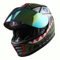 thumbnail image 2 of WOW Motorcycle Full Face Helmet Street Bike BMX MX Youth Kids HKY-B15 Shark Army Green, 2 of 5
