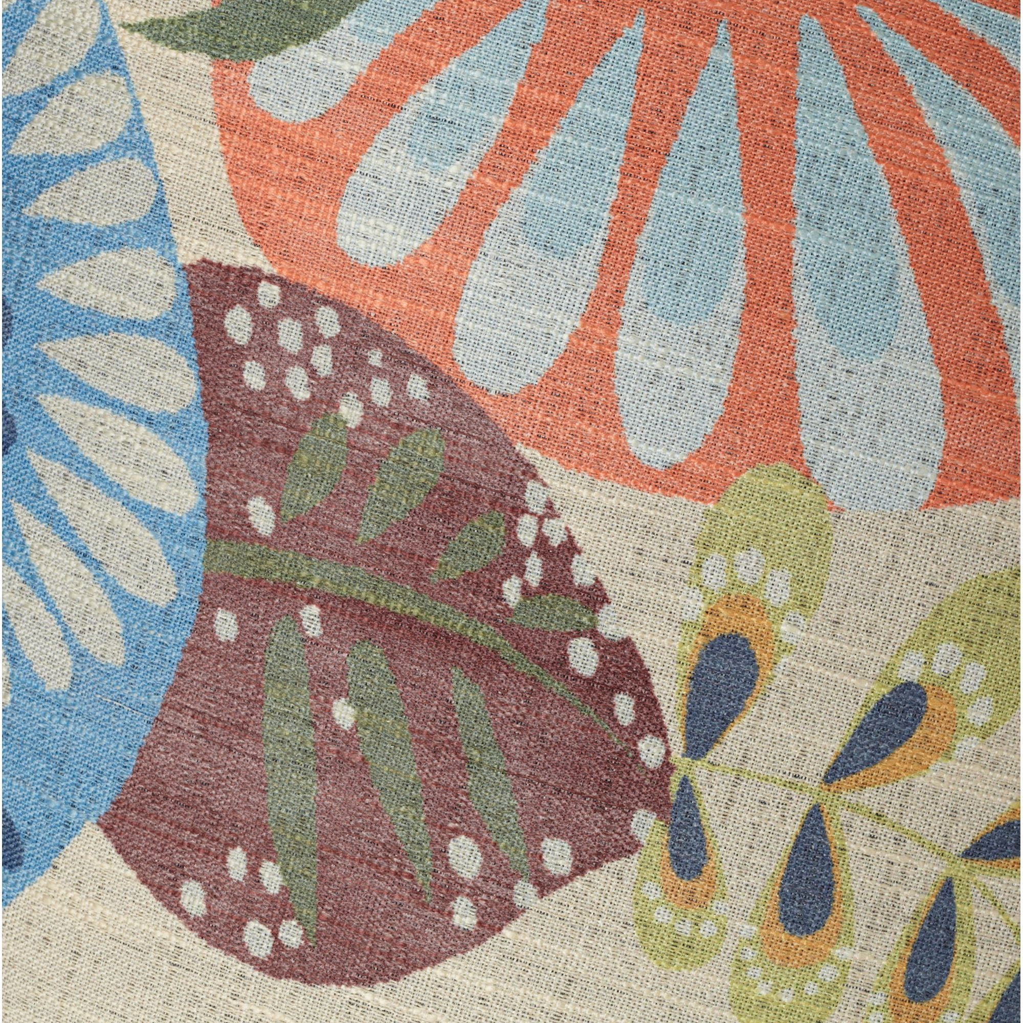Springcrest Collection Set of 2 Drum Lamp Shades Multi Color Tropic Floral Medium 14" Top x 16" Bottom x 11" Slant Spider with Harp and Finial Fitting