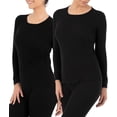 thumbnail image 1 of Camiseta térmica con cuello redondo Fruit of the Loom para mujer, color negro, talla L, 1 of 4