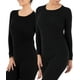 thumbnail image 1 of Camiseta térmica con cuello redondo Fruit of the Loom para mujer, color negro, talla L, 1 of 4
