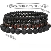 Bracelets for Men 4pcs Stone Beaded Stretch Bracelets Set for Him