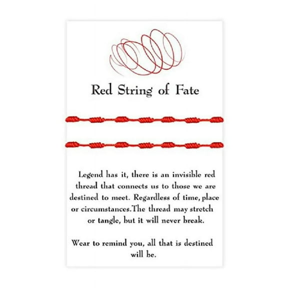 ROZYARD 2 Pcs/Set Kabbalah Red String Bracelet for Protection Good Luck 7 Knot Braided Bracelet with for Wish Card Jewelry for W