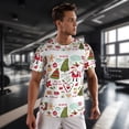 thumbnail image 3 of Wukai Snowflakes Santa Claus Print Men's Short-Sleeved Mesh T-Shirt,Quick-Dry Short Sleeve Workout T-Shirt-5X-Large, 3 of 8
