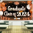 thumbnail image 6 of Graduate Class of 2024 Graduation Banner 7x5ft Orange Graduation Backdrop 2024 for 2024 Graduation Party Decorations Orange and Black Graduation Decorations Class of 2024, 6 of 9