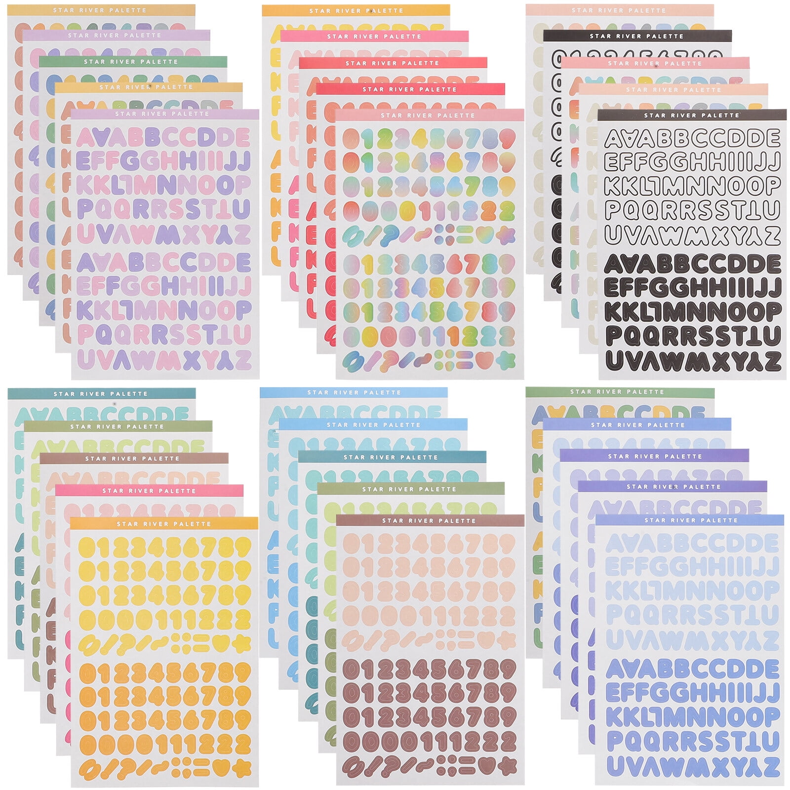 30 Sheets of Alphabet Letter Stickers Craft Decals Self Adhesive ...
