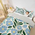 thumbnail image 3 of jejeloiu Mid-Century Floral Twin Duvet Cover For Girls,Minimal Pattern Twin Bedding,Blue Cream Green,Light Gray Reversible,2pcs,1 Duvet Cover and 1 Pillowcase, 3 of 6