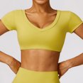 thumbnail image 1 of Top deportivo para mujer, Top corto de Yoga Sexy, Top de manga corta para Fitness, camiseta de entrenamiento con aumento, Tops, ropa de gimnasio, ropa deportiva para correr, 1 of 5