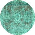 thumbnail image 1 of Ahgly Company Machine Washable Indoor Round Persian Turquoise Blue Traditional Area Rugs, 8' Round, 1 of 4