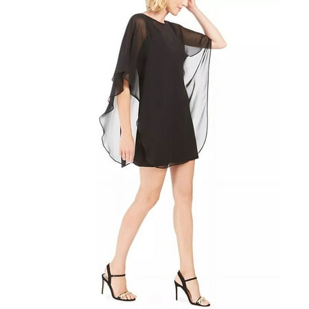 Connected Women's Petite Overlay Dress Black Size 4P