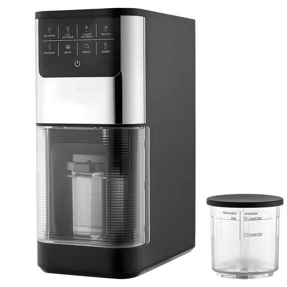 KFFKFF 7-in-1 Frozen Dessert Maker for Gelato, Sorbet, Milkshake, Frozen Yogurt, and Ice Cream, Homemade Treat Machine with One-Touch Mix-In and Respin for Smooth, Creamy Results